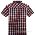 Summer Breathable Checked Short Sleeves Mens Shirt